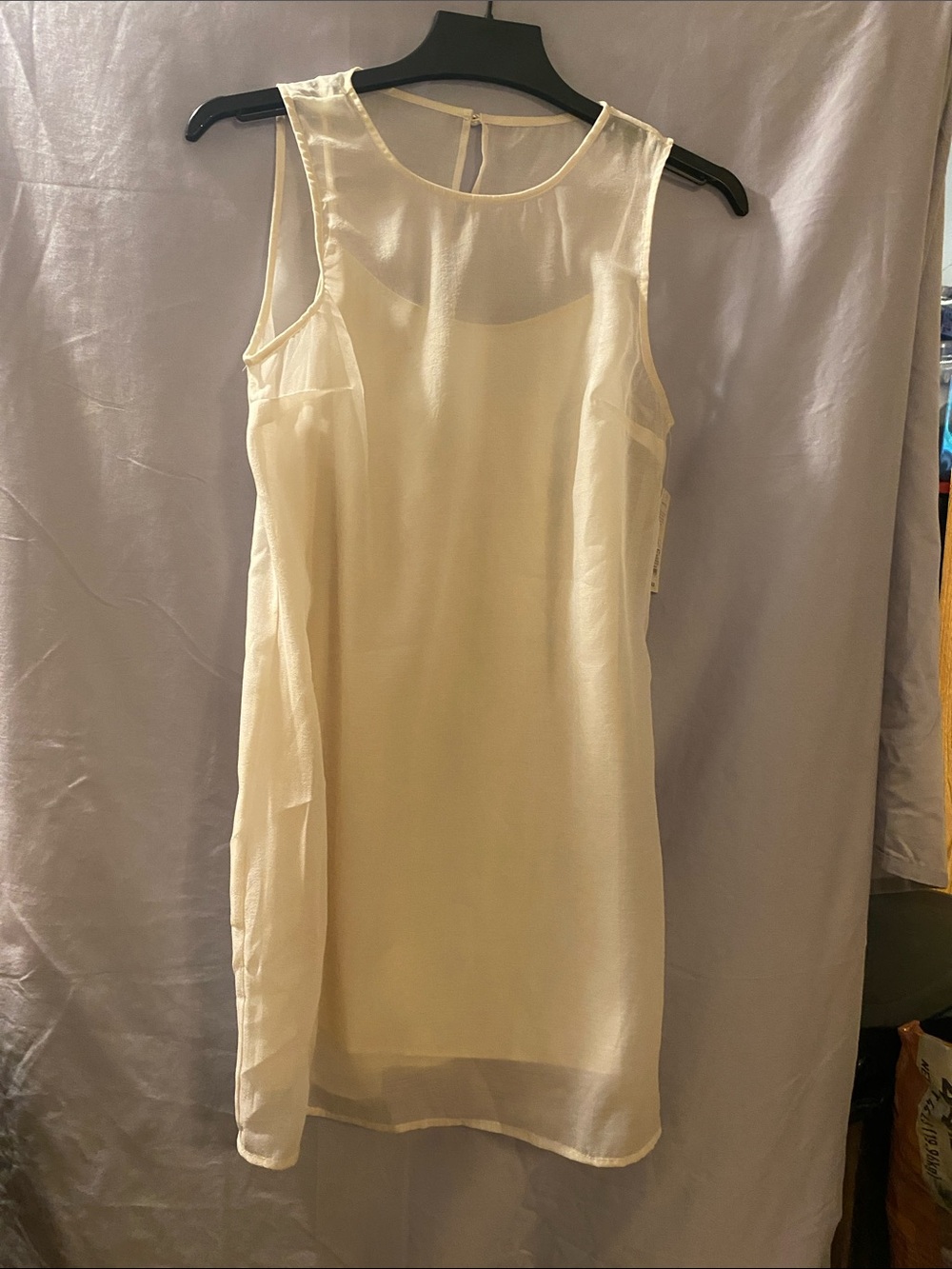 A new day Sheer Ivory Sleeveless Chemise